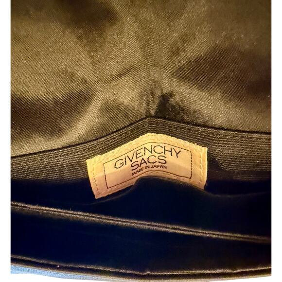 Givenchy Black Metallic Satin Leather Clutch Crossbody Bag Holiday Authentic - Picture 9 of 14